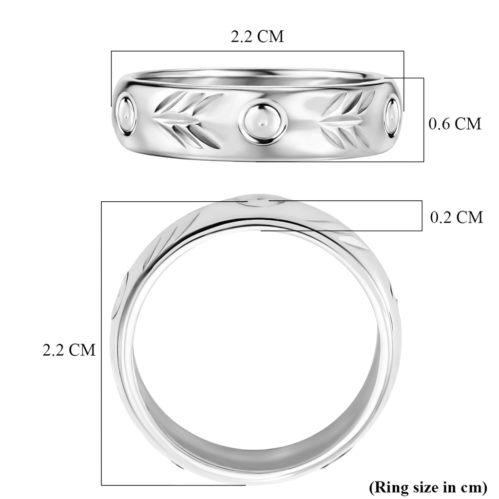 Platinum Overlay Sterling Silver Band Ring_8516999_5