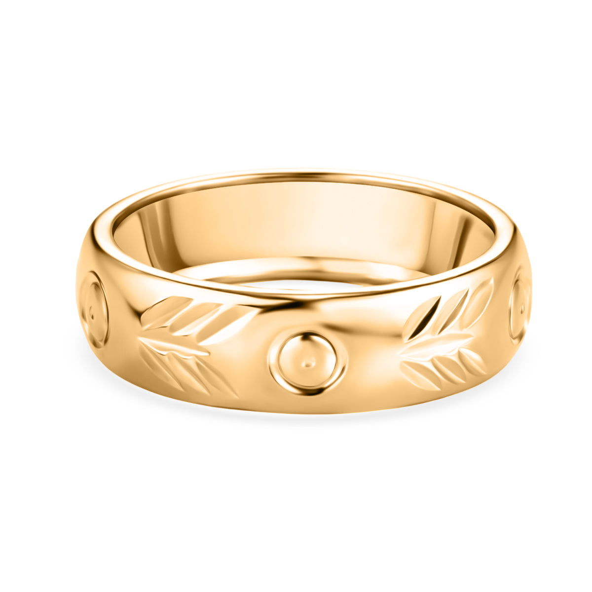 Yellow Gold Plated Sterling Silver Band Ring V32516702 0