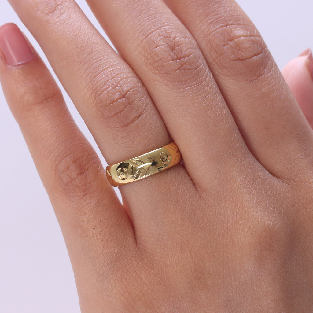 Yellow Gold Plated Sterling Silver Band Ring_8517011_1
