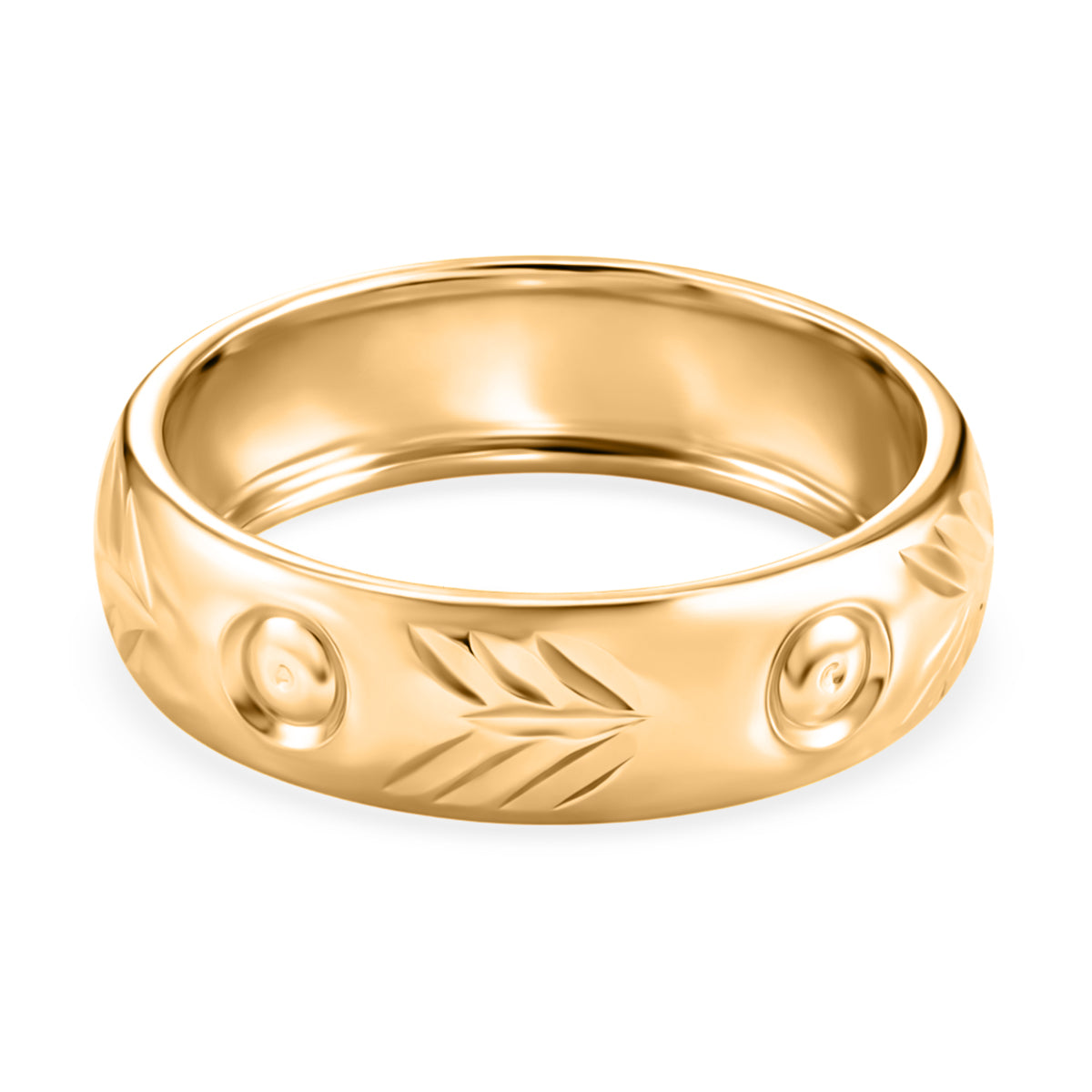 Yellow Gold Plated Sterling Silver Band Ring V32516702 5