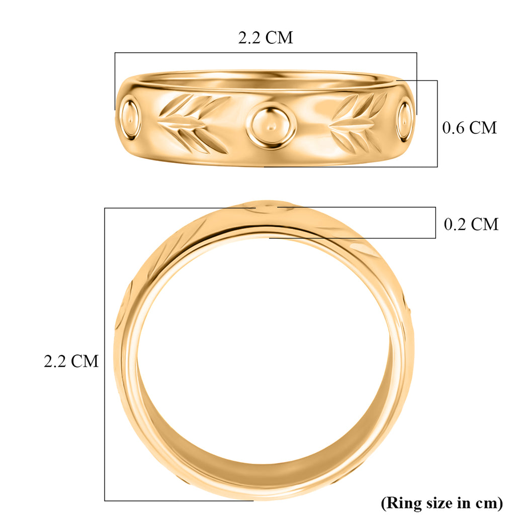 Yellow Gold Plated Sterling Silver Band Ring_8517011_5