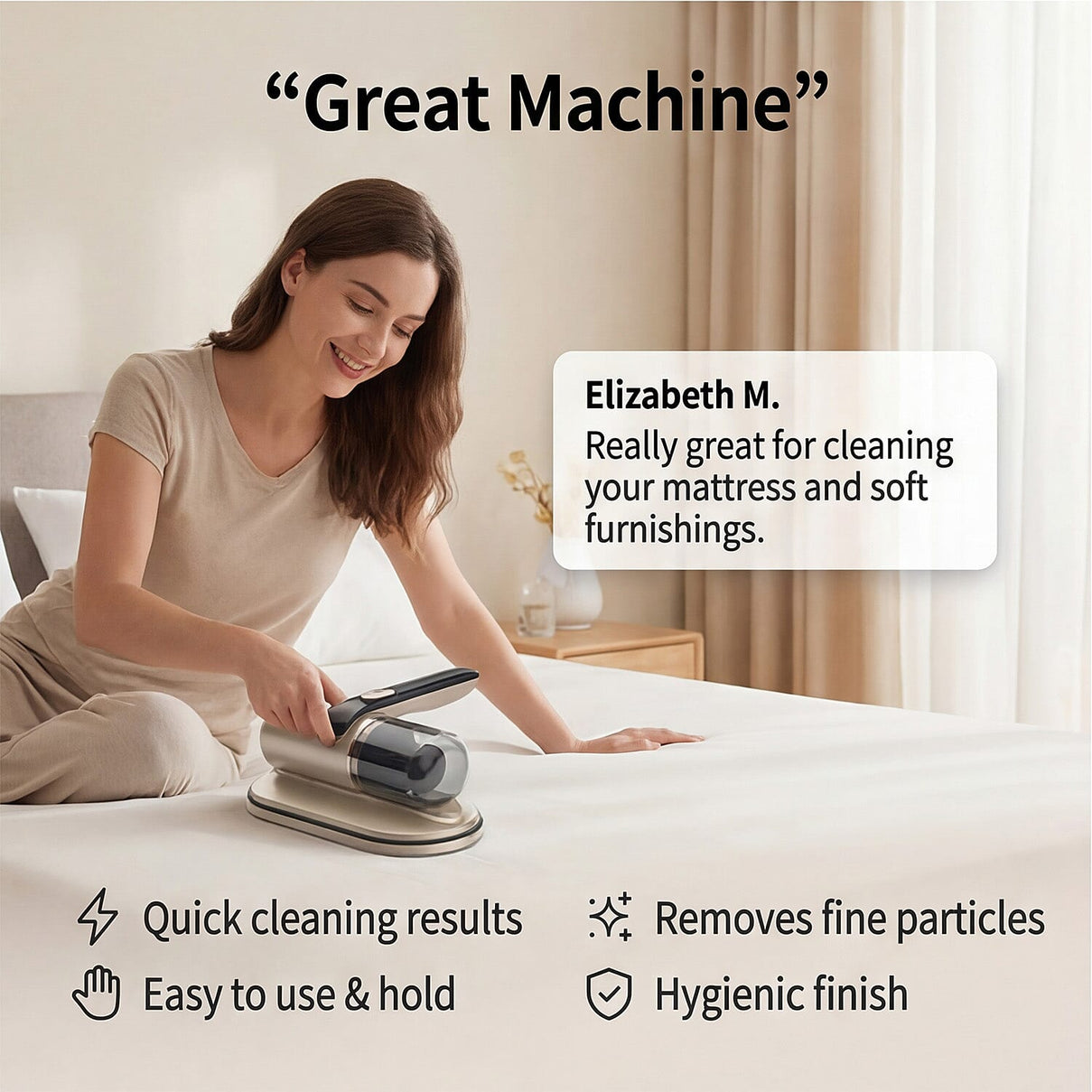 UV Protected Hand Held Wireless Mattress Bed Vacuum 8517215 3