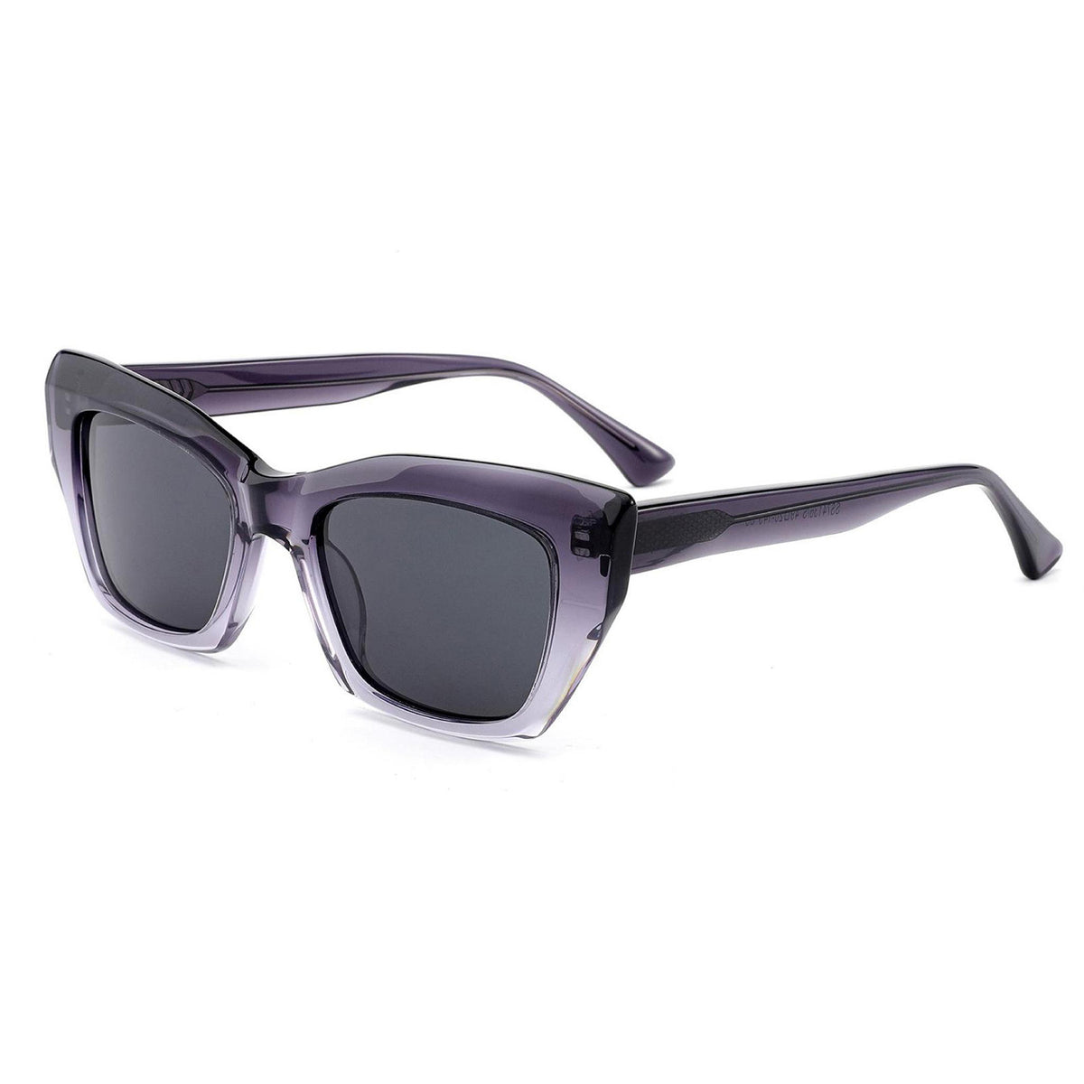 Soho Square Toronto-C3 Unisex Matt Black &amp; Crystal Grey Gradient Sunglasses - Acetate Frames with Keyhole Bridge V32526246 0