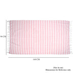 Livmore 100% Cotton Fouta Beach Striped Towel with Fringes (90 x 170 cm) - Pink_8518561_5