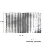 Livmore 100% Cotton Fouta Beach Striped Throw with Fringes (90 x 170 cm) - Grey_8518562_5