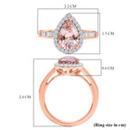 JCK Vegas Deal- 14K Rose Gold Palmeiras AAAA Pink Morganite and Natural Diamond Pear Halo Ring 2.05 Ct,_8518634_5