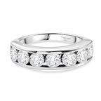 D'Joy - Moissanite Half Eternity Band Ring in Platinum Overlay Sterling Silver 1.65 Ct._8518762