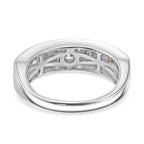 D'Joy - Moissanite Half Eternity Band Ring in Platinum Overlay Sterling Silver 1.65 Ct._8518762_4