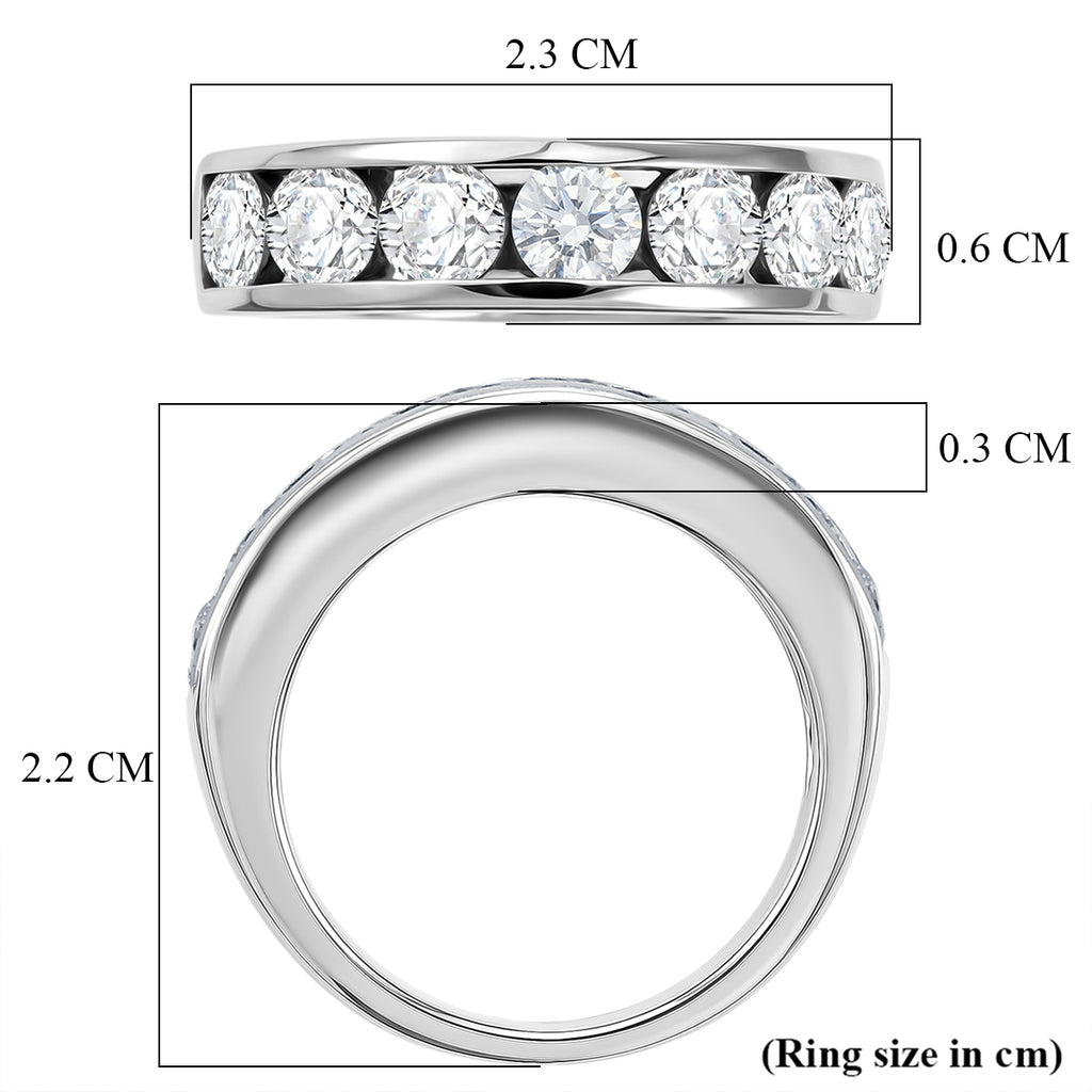 D'Joy - Moissanite Half Eternity Band Ring in Platinum Overlay Sterling Silver 1.65 Ct._8518762_5