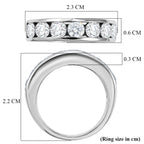 D'Joy - Moissanite Half Eternity Band Ring in Platinum Overlay Sterling Silver 1.65 Ct._8518762_5