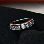 D'Joy - Moissanite Half Eternity Band Ring in Platinum Overlay Sterling Silver 1.65 Ct._8518763_2