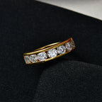D'Joy Moissanite Half Eternity Band Ring in Yellow Gold Plated Sterling Silver 1.65 Ct._8518771_2