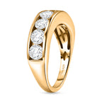 D'Joy Moissanite Half Eternity Band Ring in Yellow Gold Plated Sterling Silver 1.65 Ct._8518771_3
