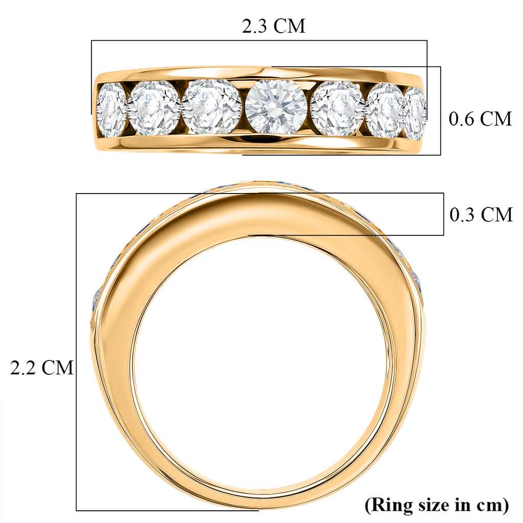 D'Joy Moissanite Half Eternity Band Ring in Yellow Gold Plated Sterling Silver 1.65 Ct._8518771_5