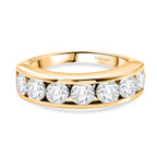 D'Joy Moissanite Half Eternity Band Ring in Yellow Gold Plated Sterling Silver 1.65 Ct._8518772