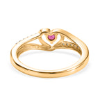 Royal Bali Collection - D'Joy African Ruby & Moissanite Solitaire Heart Ring in 18K Vermeil Yellow Gold Plated Sterling Silver_8518841_4
