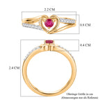 Royal Bali Collection - D'Joy African Ruby & Moissanite Solitaire Heart Ring in 18K Vermeil Yellow Gold Plated Sterling Silver_8518841_7