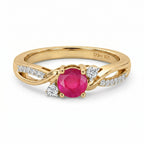 D'Joy - African Ruby & Moissanite Ring in 18K Vermeil Yellow Gold Plated Sterling Silver_8518891