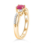 D'Joy - African Ruby & Moissanite Ring in 18K Vermeil Yellow Gold Plated Sterling Silver_8518891_3