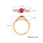 D'Joy - African Ruby & Moissanite Ring in 18K Vermeil Yellow Gold Plated Sterling Silver_8518891_8