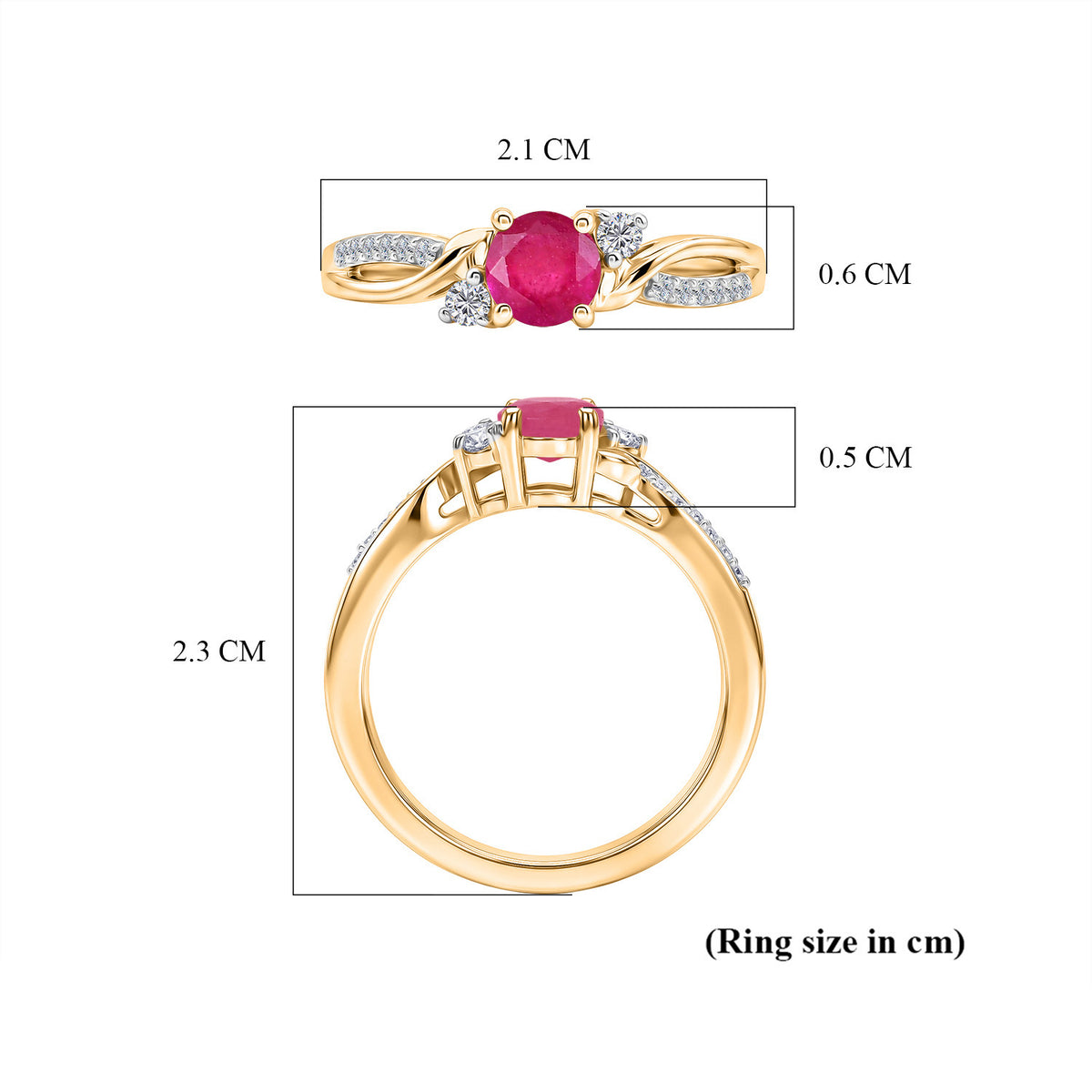 Always You African Ruby Birthstone Solitaire Promise Ring with Moissanite Accents in 925 Sterling Silver 18K Gold Vermeil Plated 8518891 8