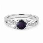 D'Joy - Masoala Sapphire & Moissanite Ring in Rhodium Overlay Sterling Silver_8518912