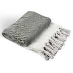 LIVMORE Cotton Patterned Throw Blanket (Size 130x1 cm) - Olive_8518991