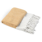 LIVMORE Cotton Patterned Throw Blanket (Size 130x1 cm) - Yellow_8518992