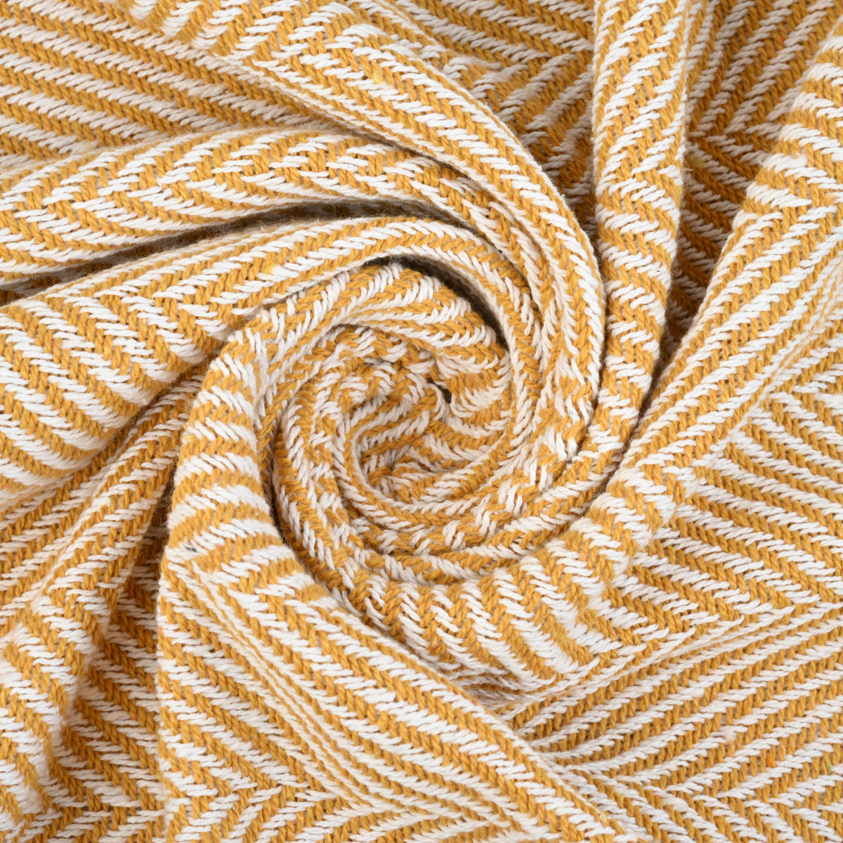 Livmore 100%  Cotton Woven Throw Blanket (Size 130x160 cm) - Mustard V32518996 3