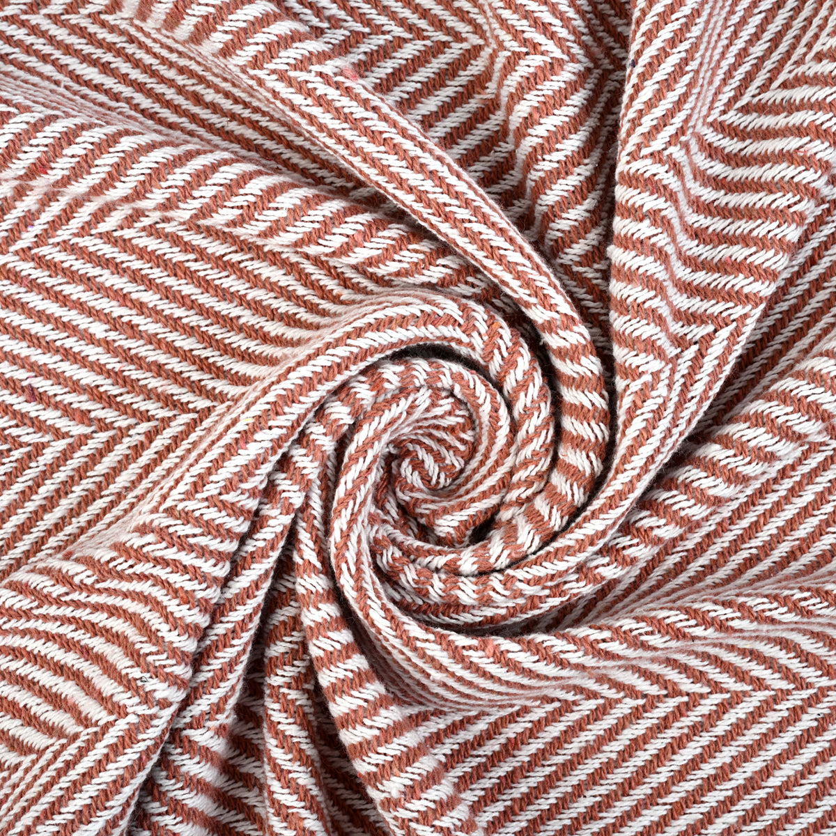 Livmore 100% Cotton Woven Throw Blanket (Size 130x160 cm) - Rust V32519937 3