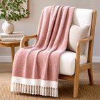 LIVMORE Cotton Patterned Throw Blanket (Size 130x1 cm) - Rose Gold_8518993_3