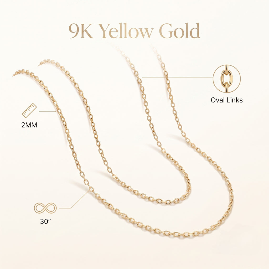 Close Out Deal- 9K Yellow Gold Belcher Necklace (Size - 30)_8519069_6