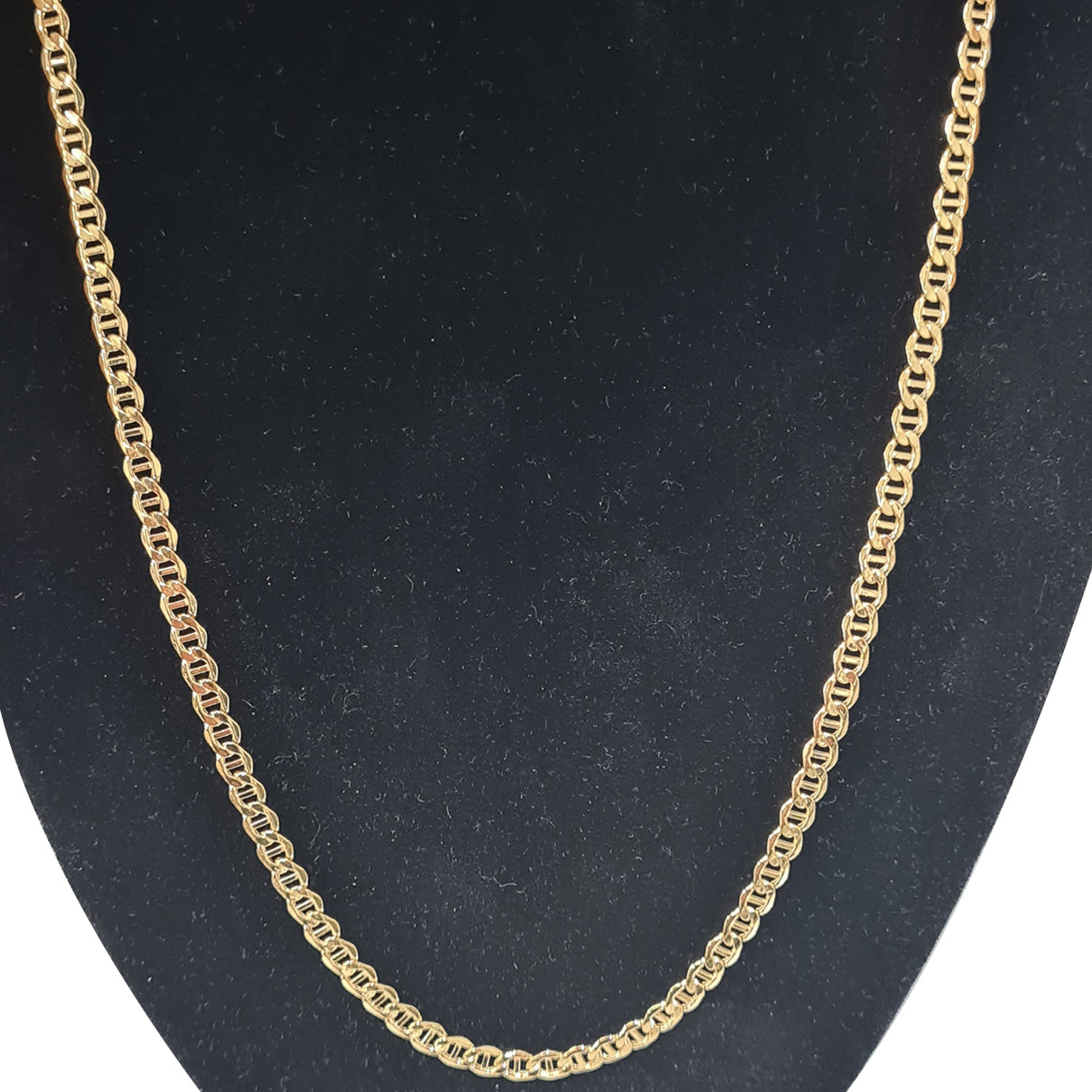 9K Yellow Gold 3.8MM Marina Link Flat Bevelled Chain with Lobster Clasp 20 Inch V32516346 0
