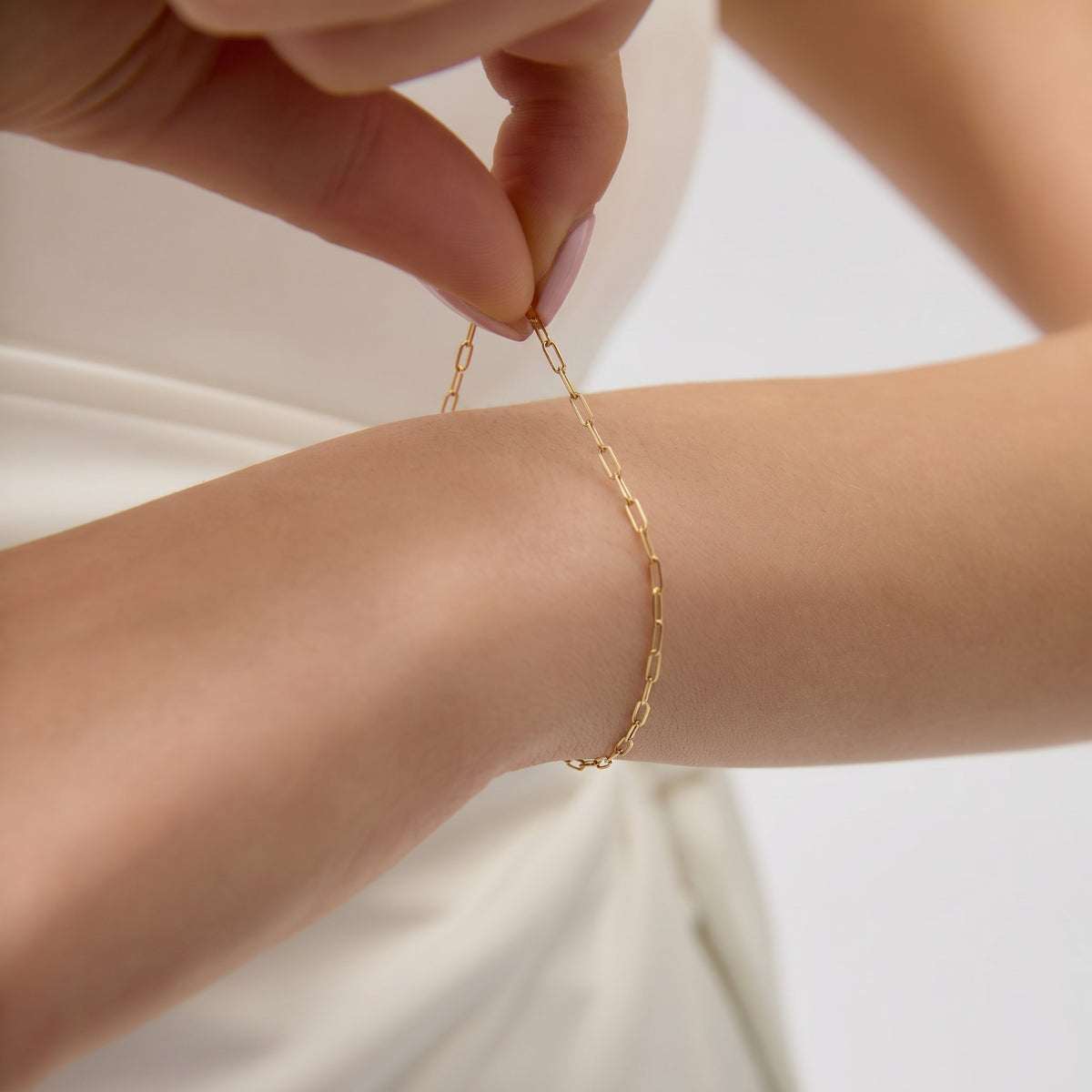 9K Yellow Gold 1.2MM Paperclip Bracelet with Spring Clasp 7.5 Inch 8519080 1