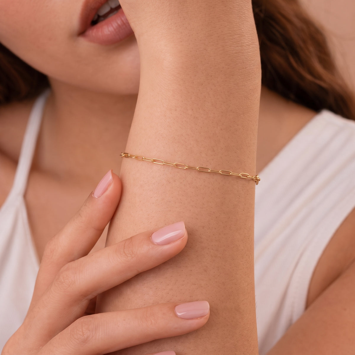 9K Yellow Gold 1.2MM Paperclip Bracelet with Spring Clasp 7.5 Inch 8519080 2