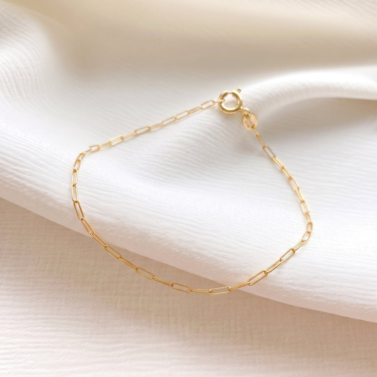 9K Yellow Gold 1.2MM Paperclip Bracelet with Spring Clasp 7.5 Inch 8519080 3