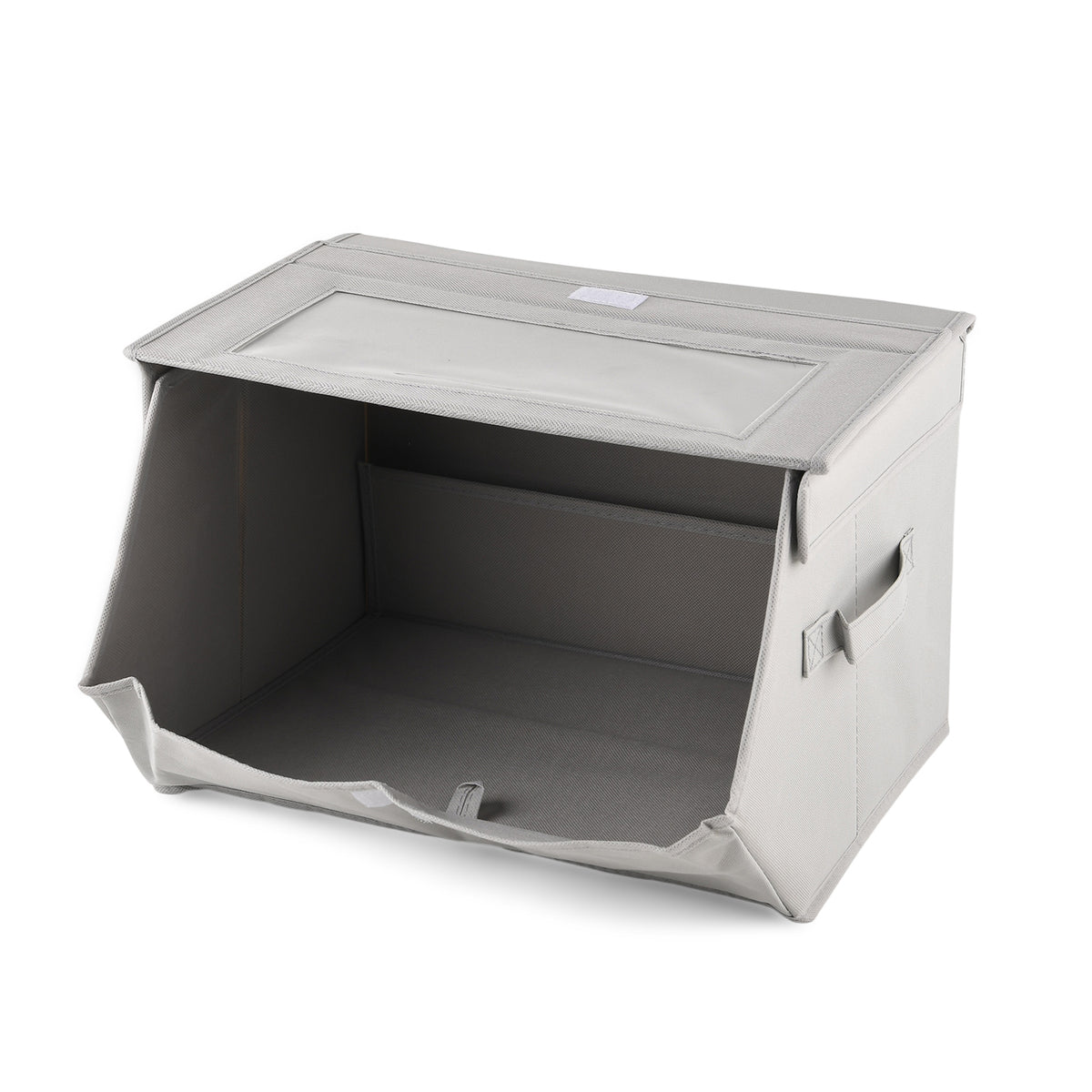 Foldable Jute &amp; Non-Woven Storage Box with Clear Window (38 x 38 x 26 cm) - Grey 8519108 4