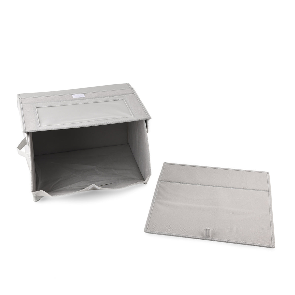 Foldable Jute &amp; Non-Woven Storage Box with Clear Window (38 x 38 x 26 cm) - Grey 8519108 5