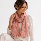 Cute Cartoon Sheep Print Scarf (Size 90 x 180 Cm) - Salmon Pink_8519199