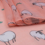 Cute Cartoon Sheep Print Scarf (Size 90 x 180 Cm) - Salmon Pink_8519199_4