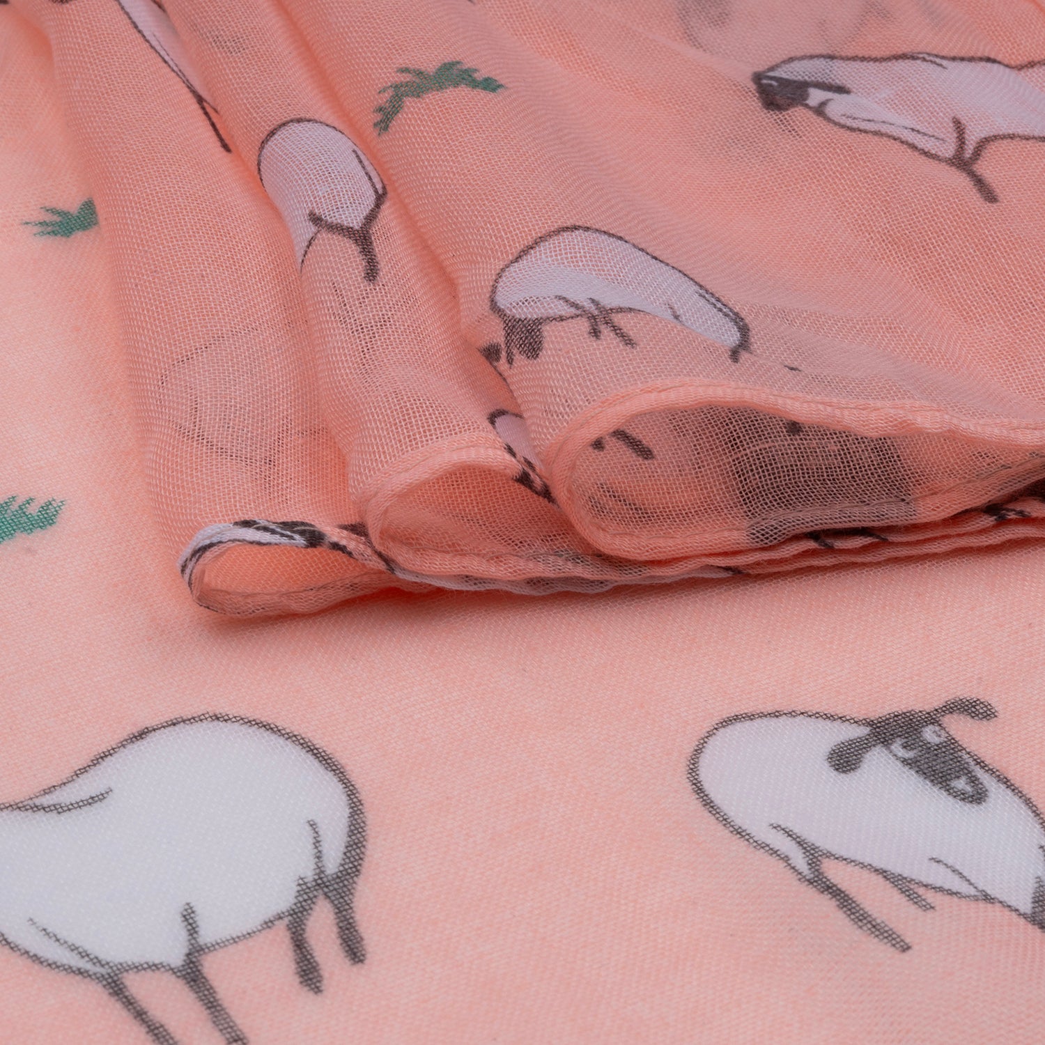 Cute Cartoon Sheep Print Scarf (Size 90 x 180 Cm) - Salmon Pink V32514530 4