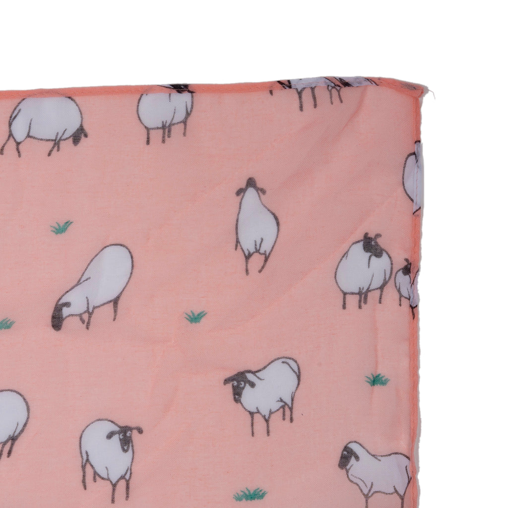 Cute Cartoon Sheep Print Scarf (Size 90 x 180 Cm) - Salmon Pink_8519199_5