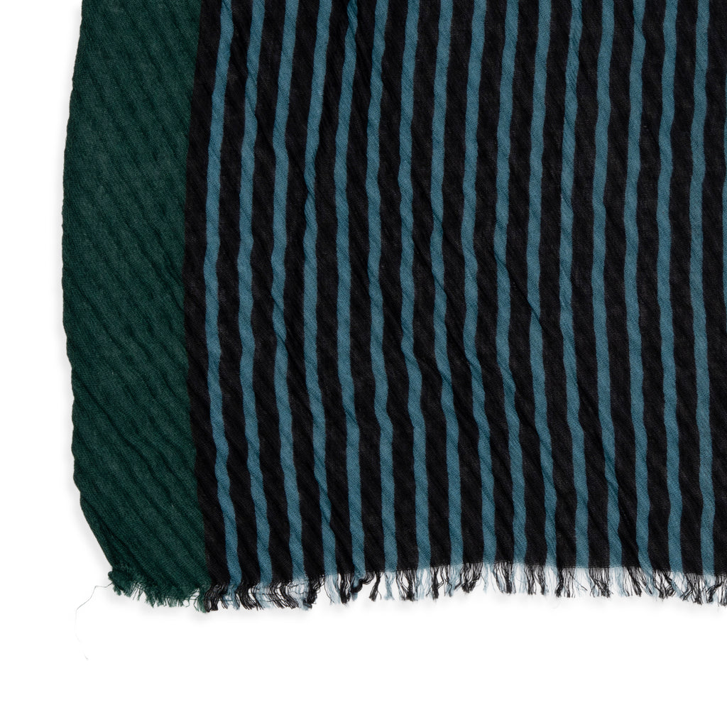 Large Diagonal Stripe Crinkle Frayed Scarf (Size 90 x 180 Cm) - Green_8519202_5