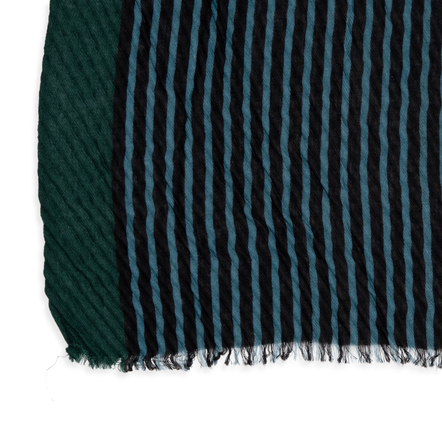 Large Diagonal Stripe Crinkle Frayed Scarf (Size 90 x 180 Cm) - Green V32529976 5
