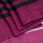 Large Diagonal Stripe Crinkle Frayed Scarf (Size 90 x 180 Cm) - Berry_8519203_4