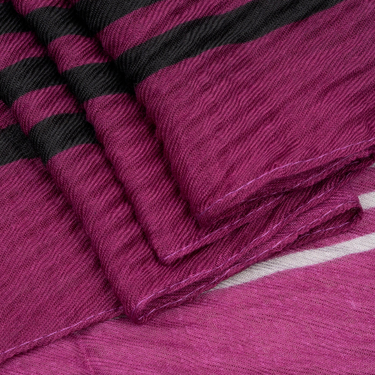 Large Diagonal Stripe Crinkle Frayed Scarf (Size 90 x 180 Cm) - Berry V32535092 4
