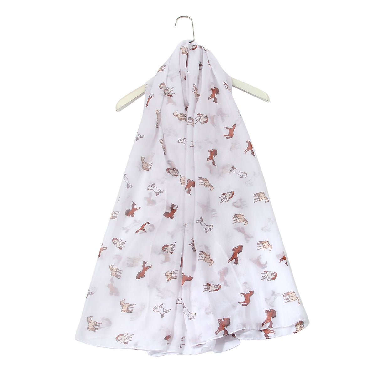 Countryside Bunny Rabbit Printed Scarf (Size 90 x 180 Cm) - White V32513148 0