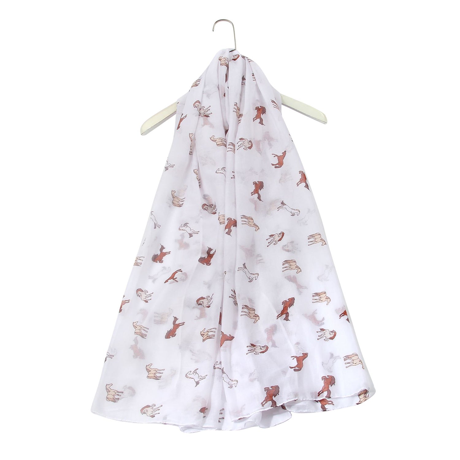 Countryside Bunny Rabbit Printed Scarf (Size 90 x 180 Cm) - White V32513148 0