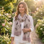 Raccoon Print Frayed Scarf (Size 70 x 180 Cm) - Beige_8519242_2