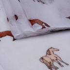 Galloping Horse Print Scarf (Size 90 x 180 Cm) - White_8519254_4